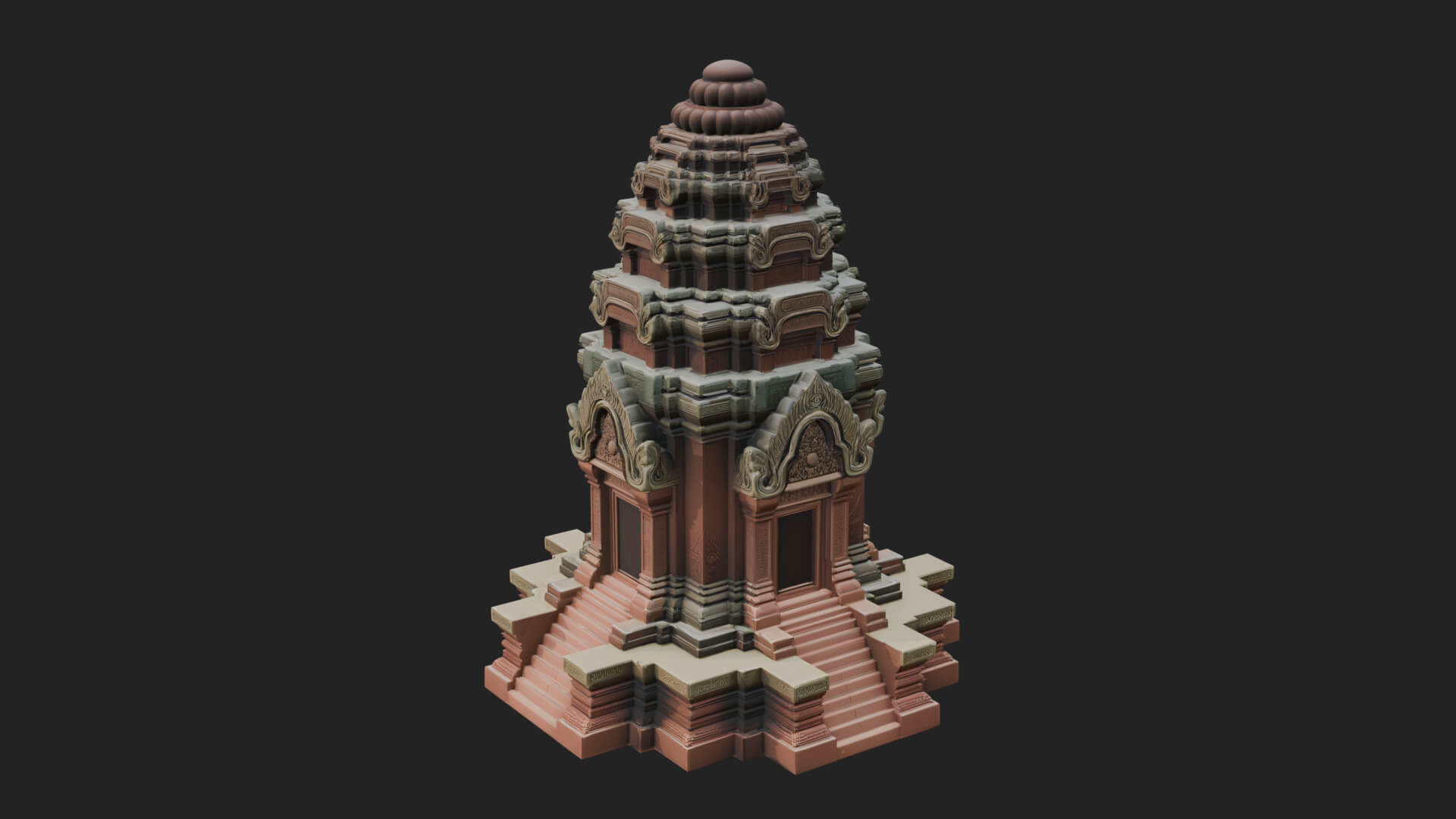 Khmer Prasat Temple Design 1 3D Print Model 3D Model