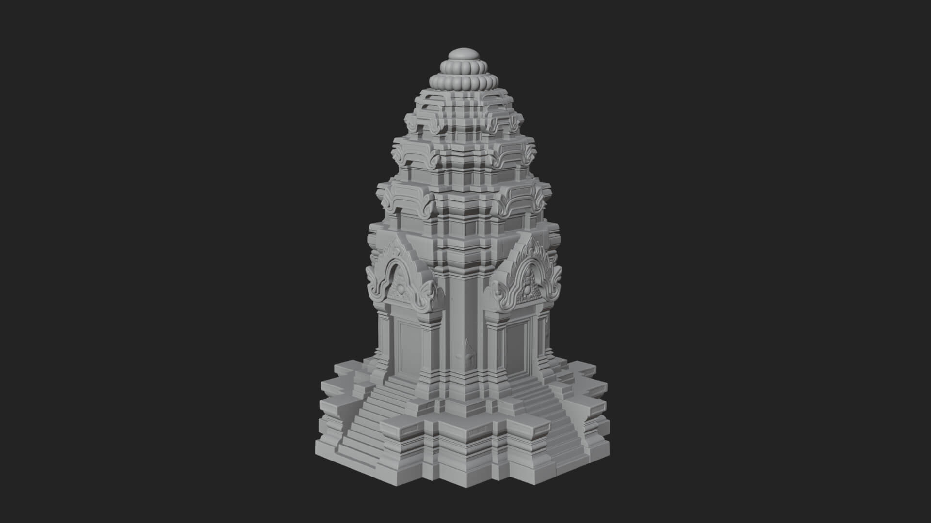 Khmer Prasat Temple Design 1 3D Print Model 3D Model