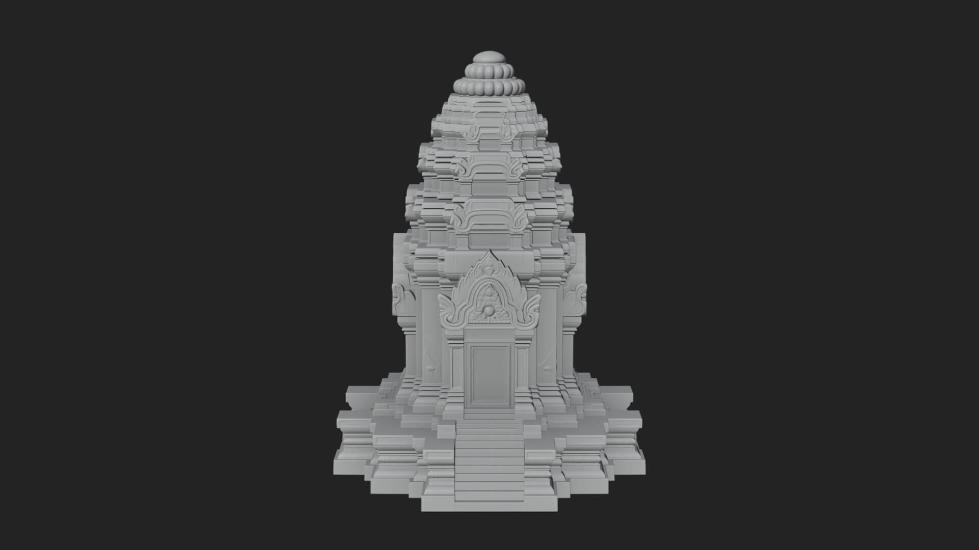 Khmer Prasat Temple Design 1 3D Print Model 3D Model