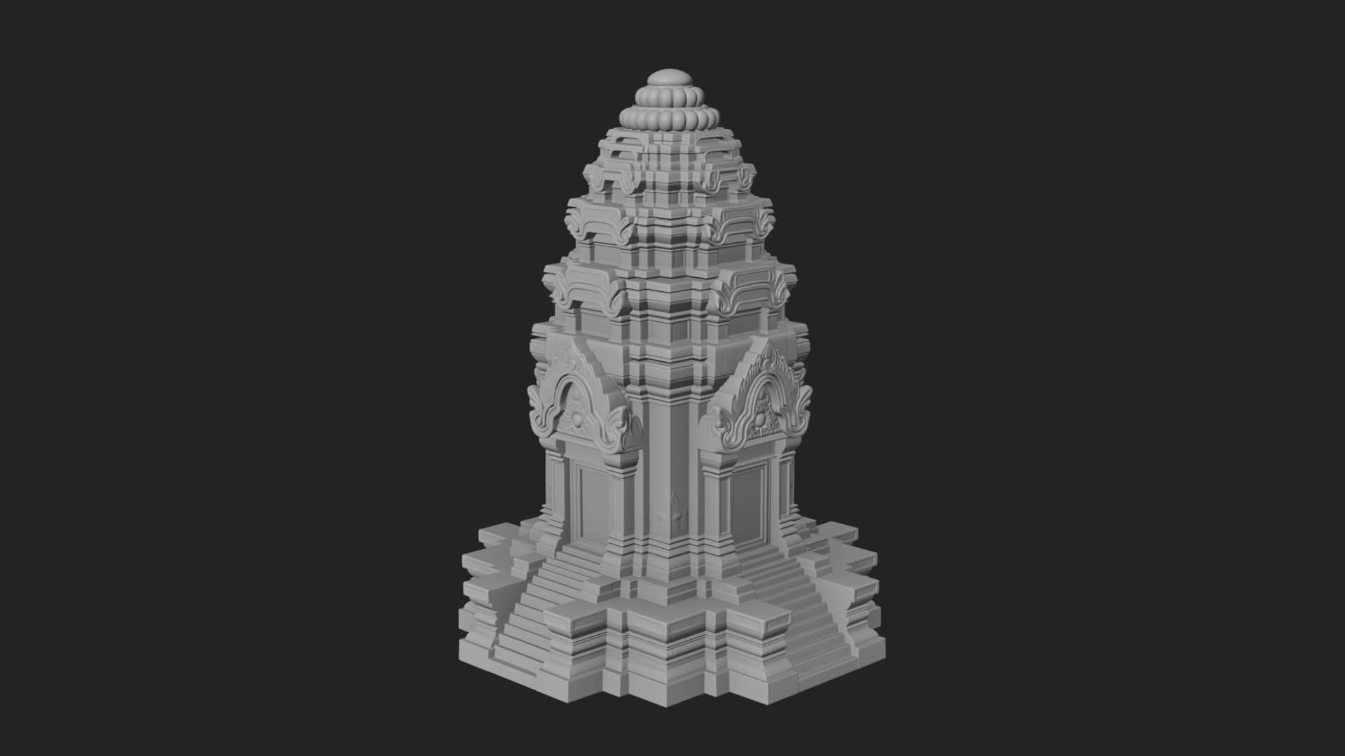 Khmer Prasat Temple Design 1 3D Print Model 3D Model