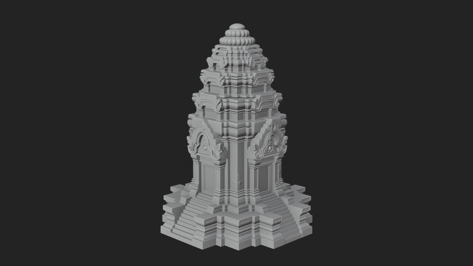 Khmer Prasat Temple Design 1 3D Print Model 3D Model