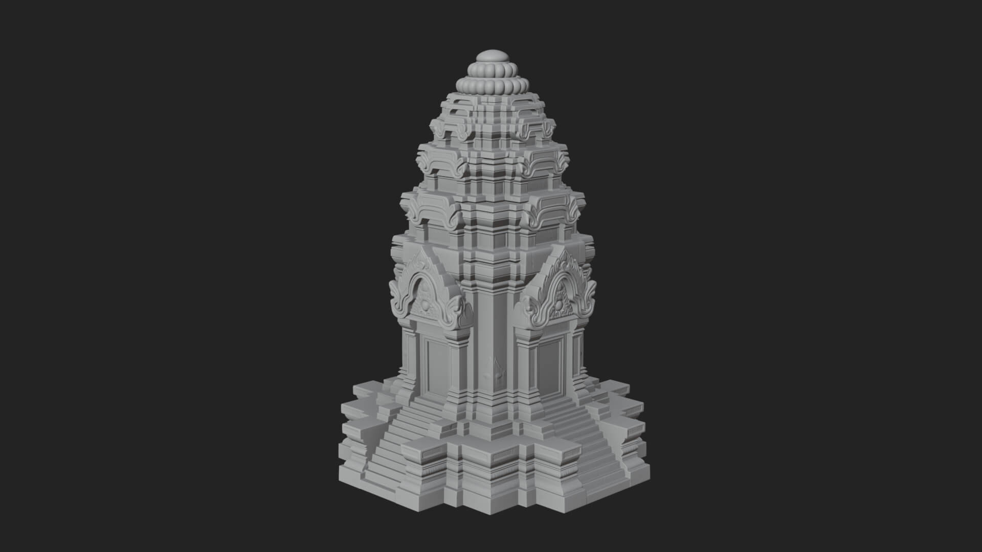 Khmer Prasat Temple Design 1 3D Print Model 3D Model