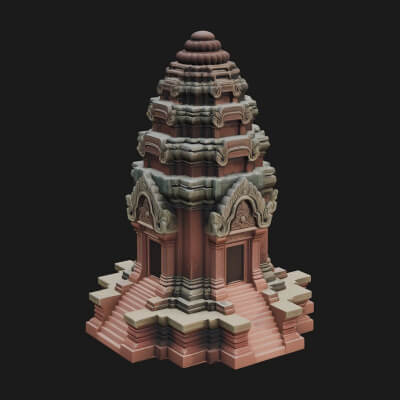Khmer Prasat Temple Design 1 3D Print Model