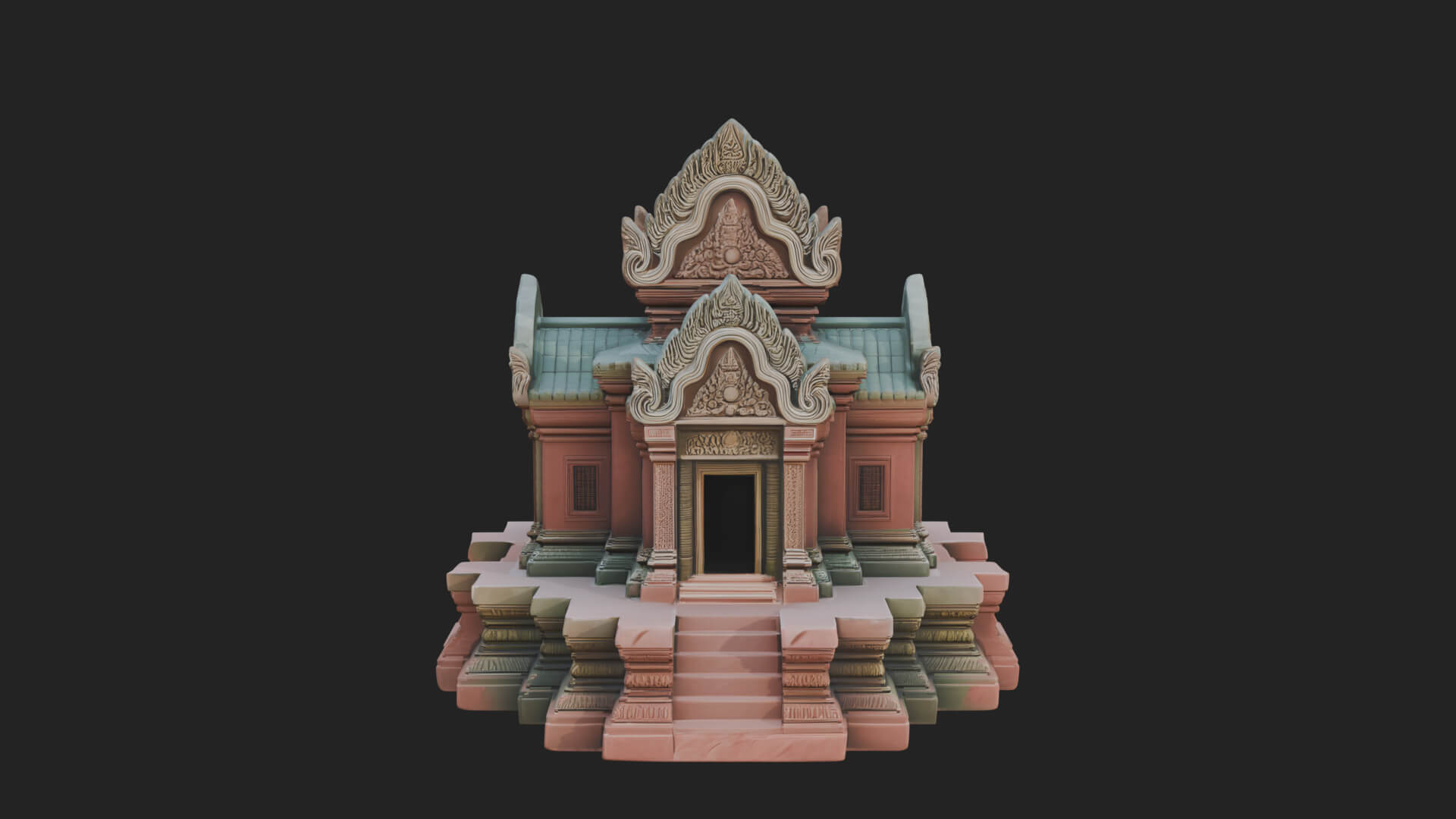 Khmer Prasat Temple Design 2 3D Print Model 3D Model