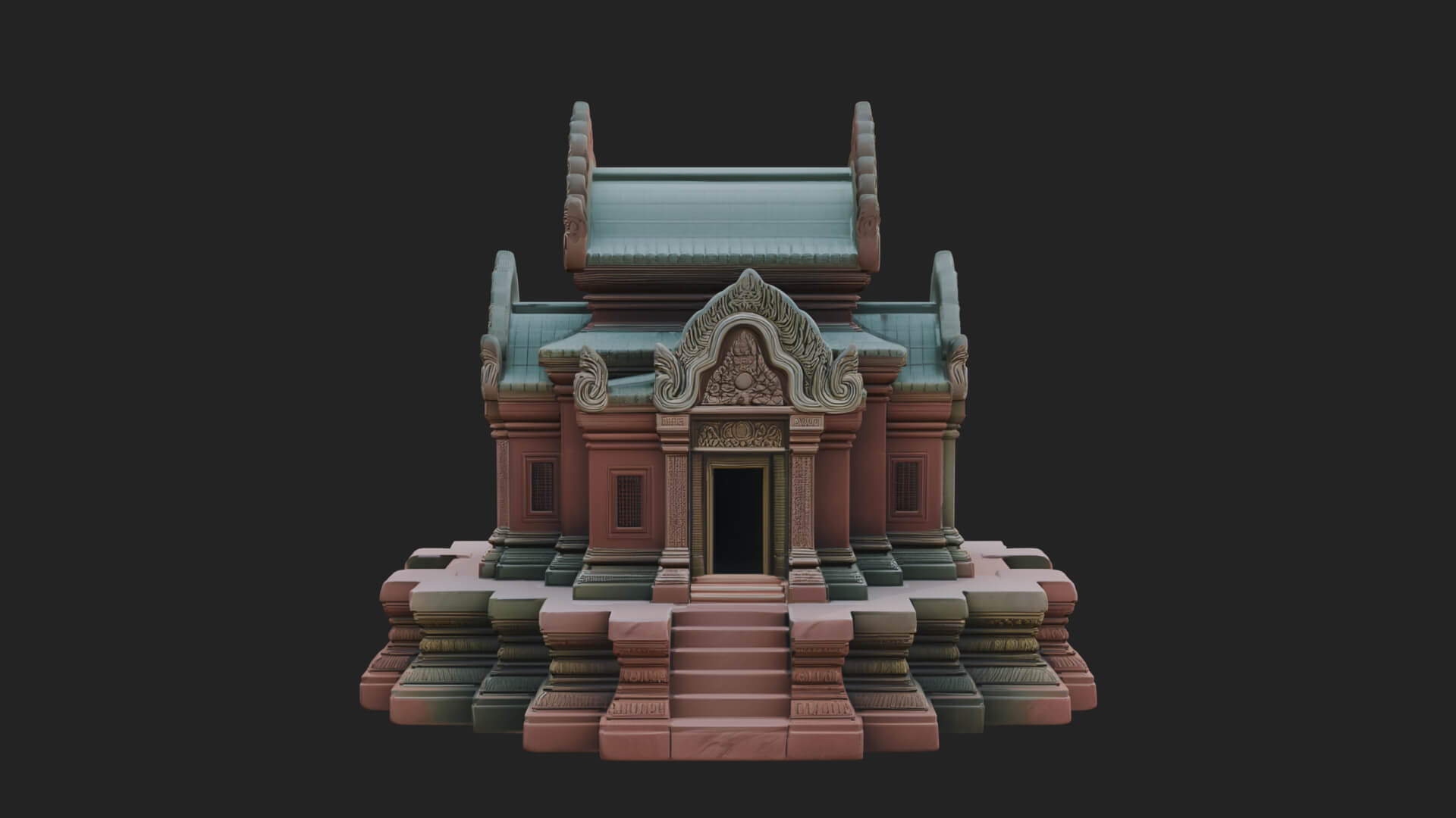 Khmer Prasat Temple Design 2 3D Print Model 3D Model
