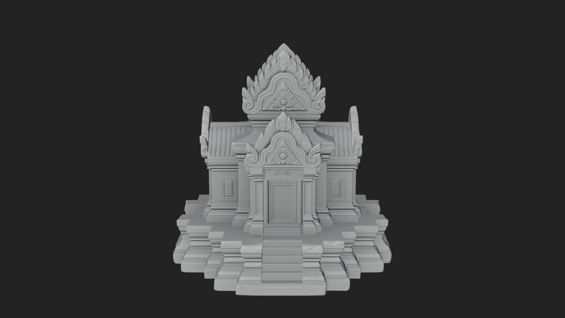 Khmer Prasat Temple Design 2 3D Print Model 3D Model