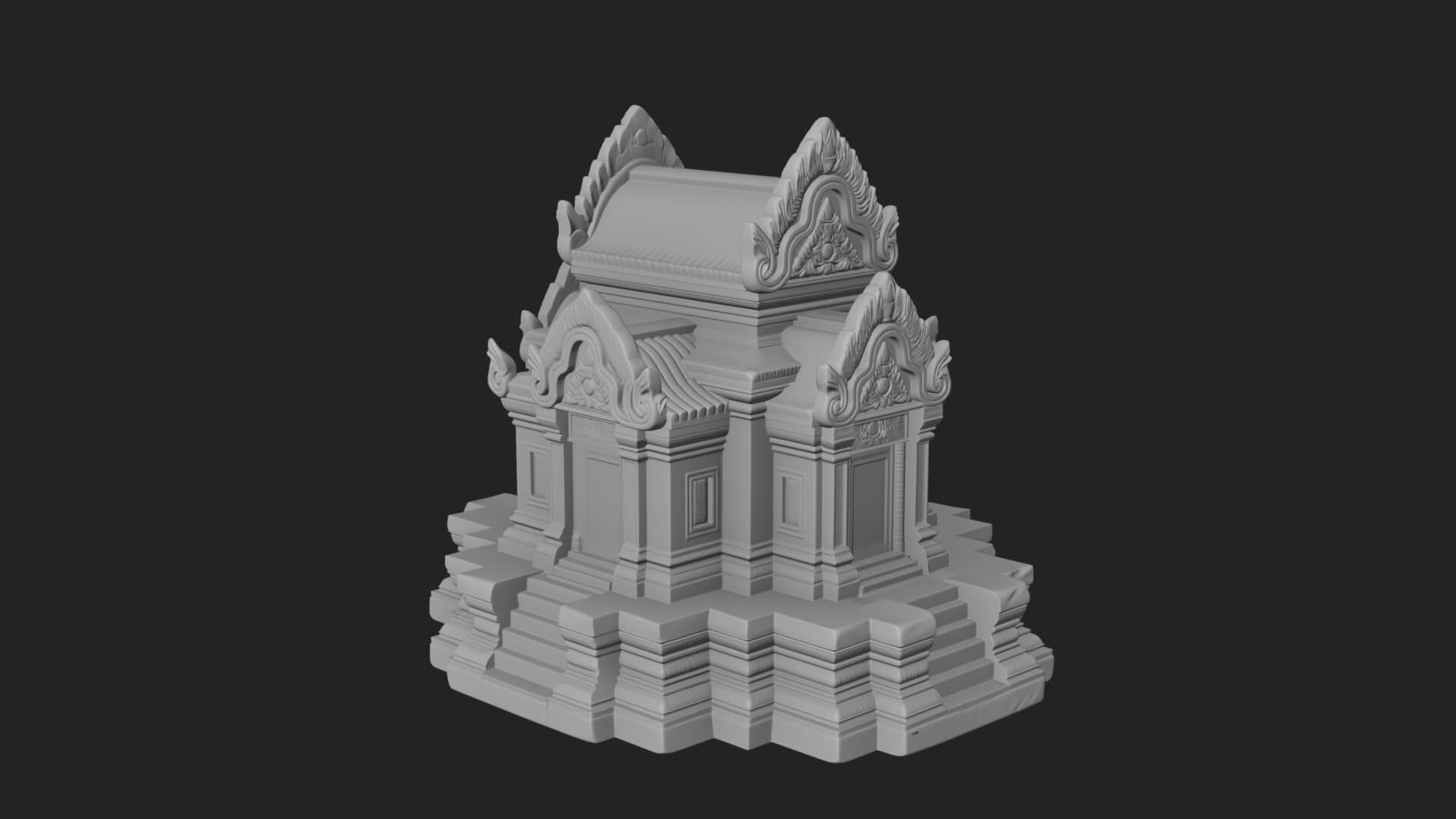 Khmer Prasat Temple Design 2 3D Print Model 3D Model