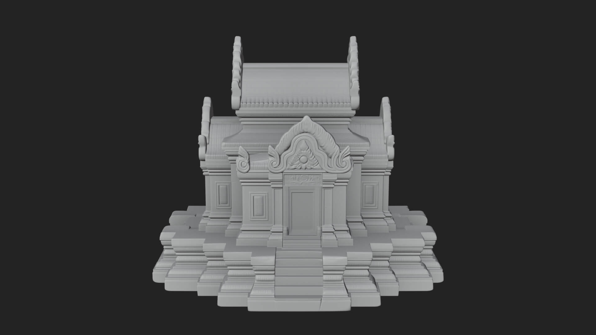 Khmer Prasat Temple Design 2 3D Print Model 3D Model