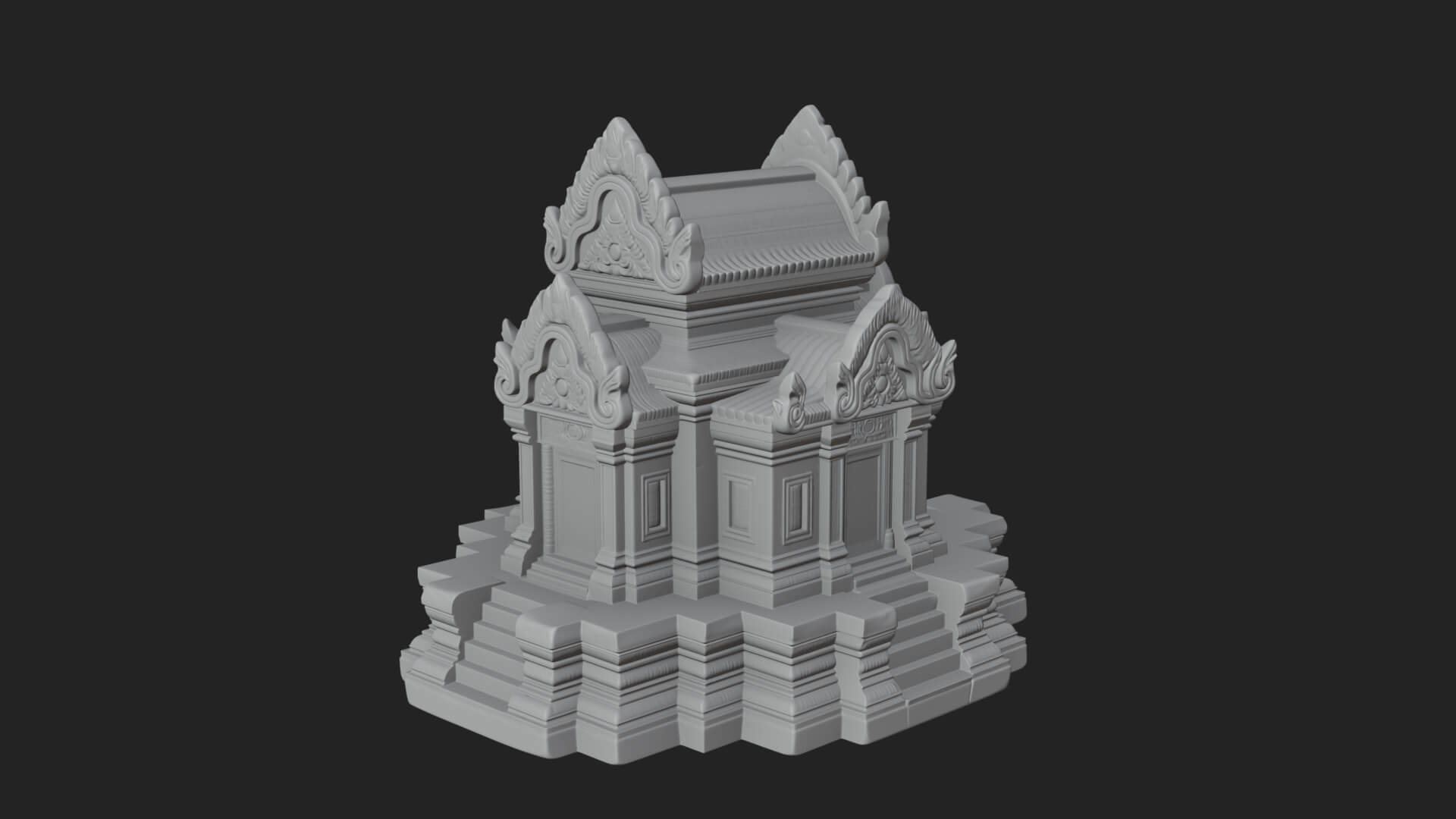 Khmer Prasat Temple Design 2 3D Print Model 3D Model