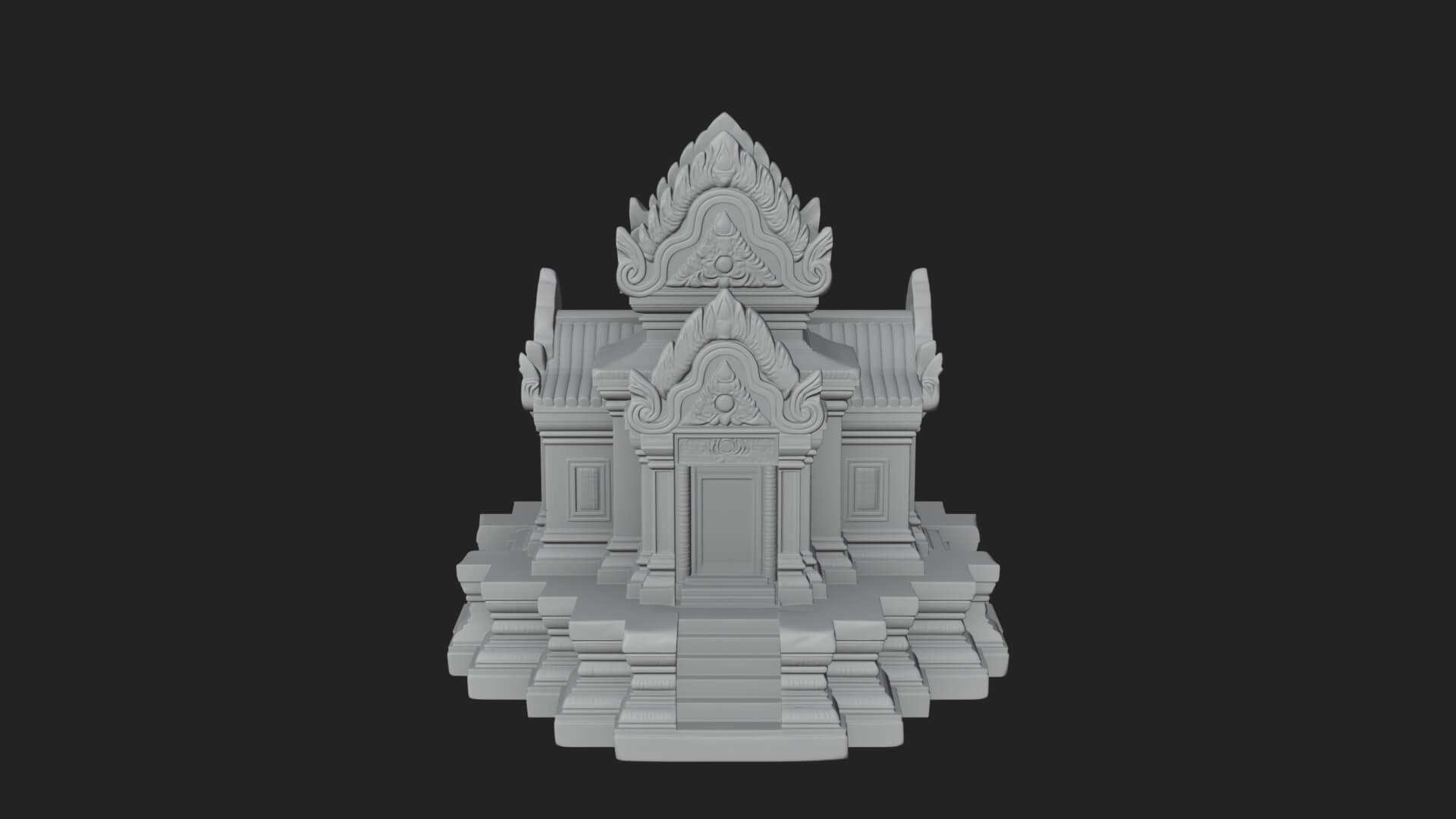 Khmer Prasat Temple Design 2 3D Print Model 3D Model