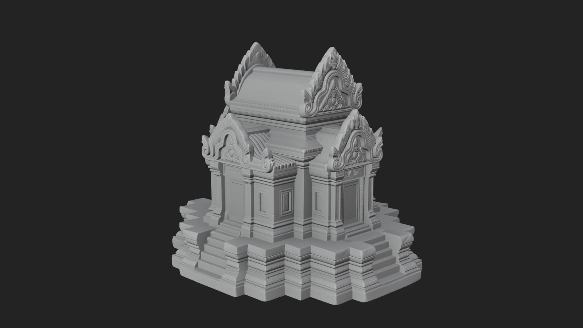 Khmer Prasat Temple Design 2 3D Print Model 3D Model