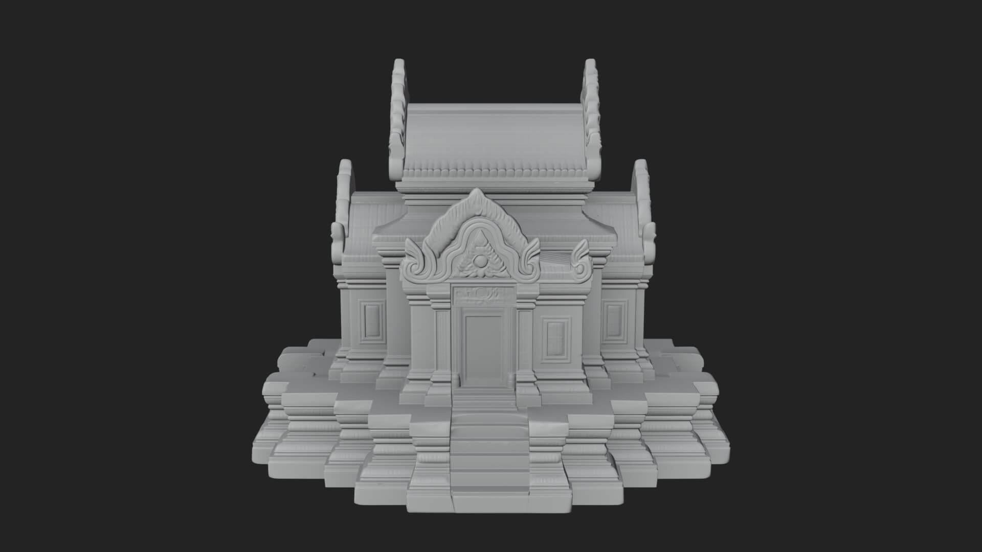 Khmer Prasat Temple Design 2 3D Print Model 3D Model
