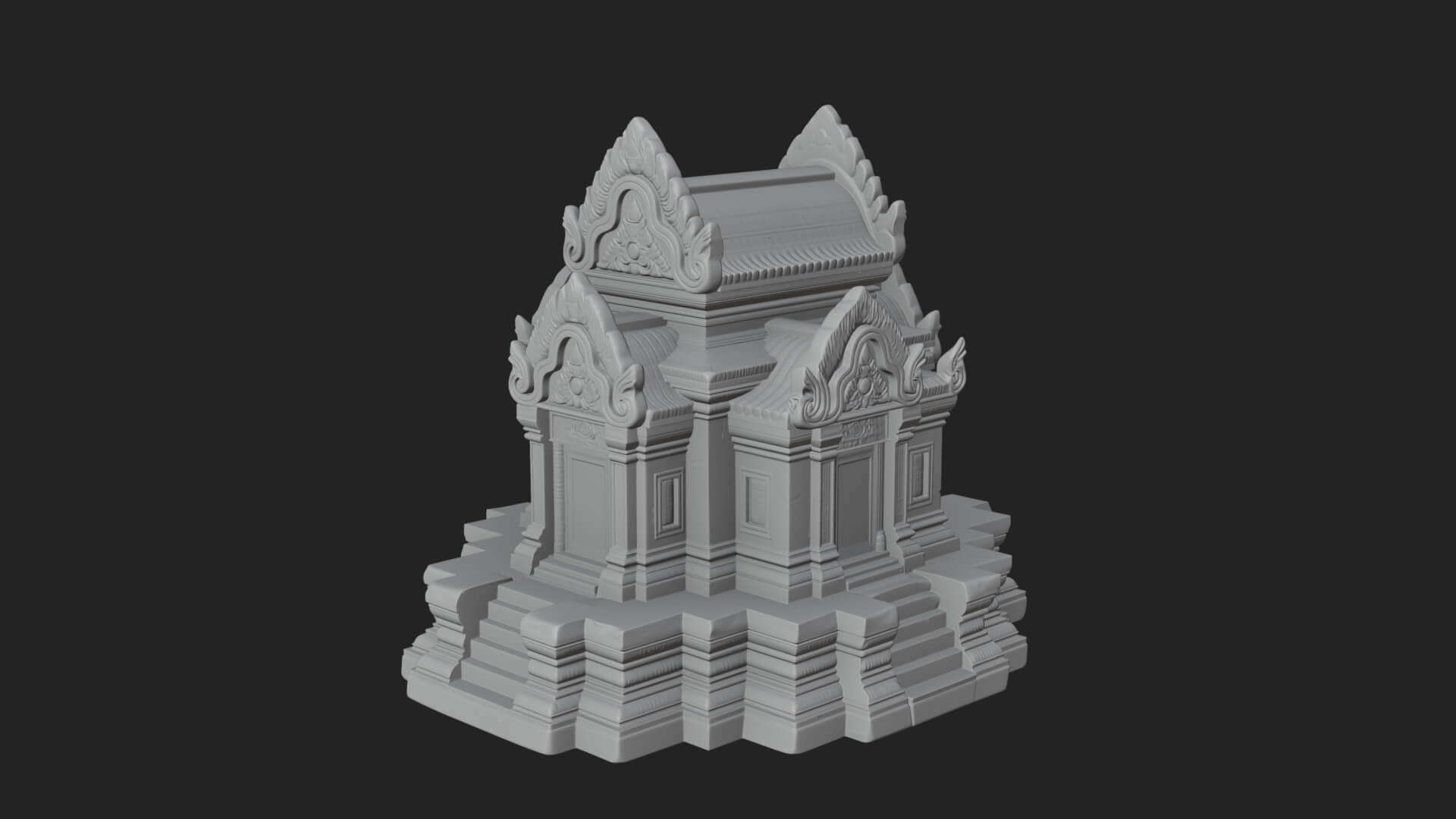 Khmer Prasat Temple Design 2 3D Print Model 3D Model