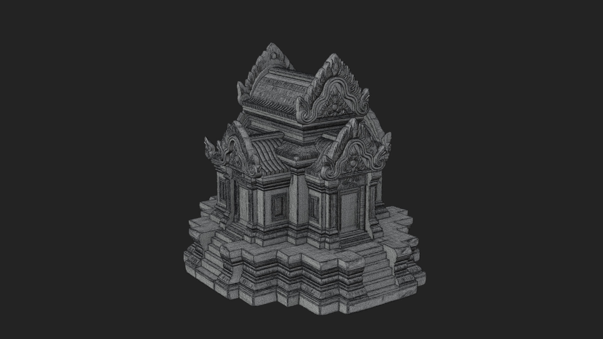 Khmer Prasat Temple Design 2 3D Print Model 3D Model
