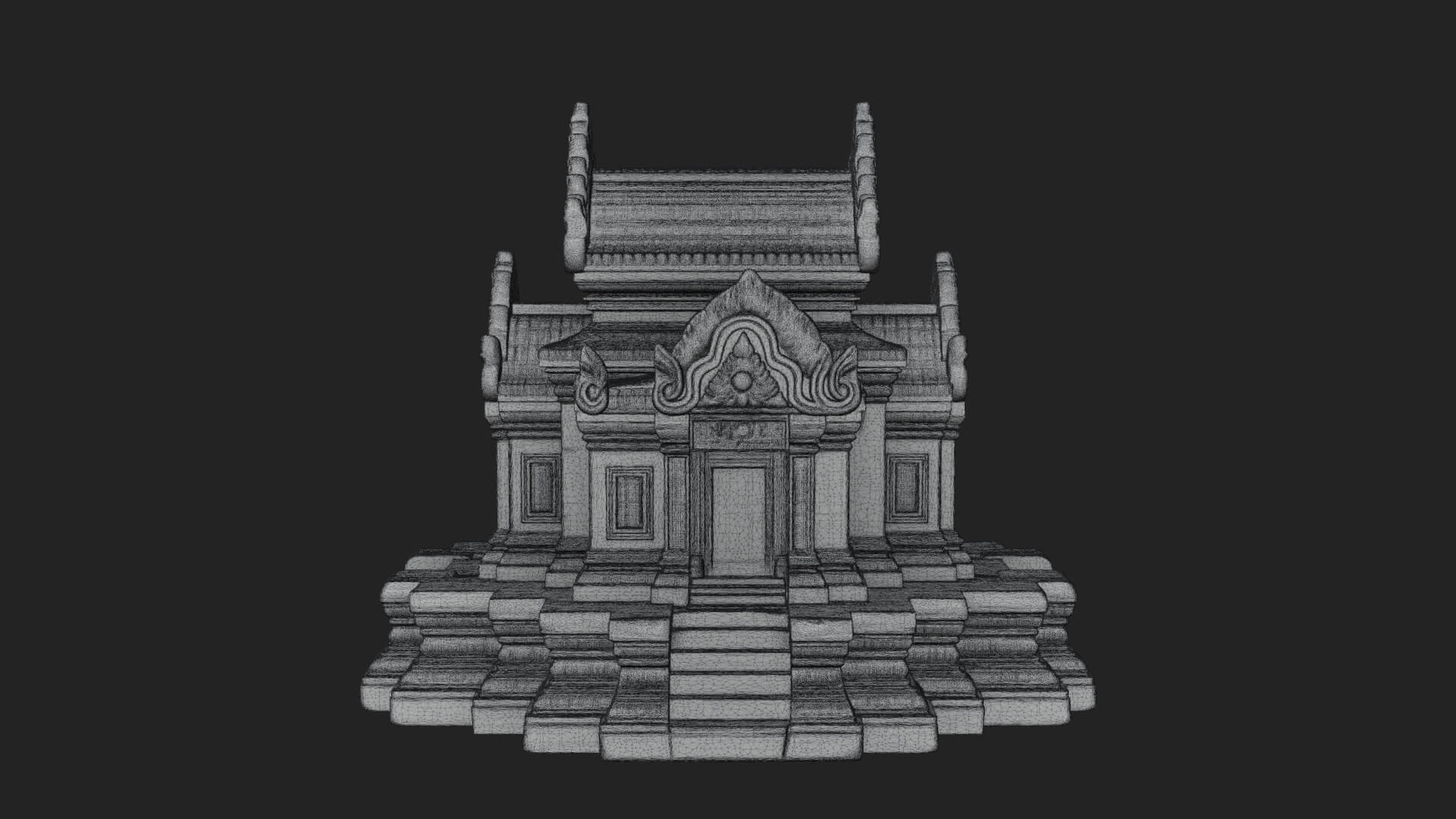 Khmer Prasat Temple Design 2 3D Print Model 3D Model