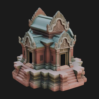 Khmer Prasat Temple Design 2 3D Print Model