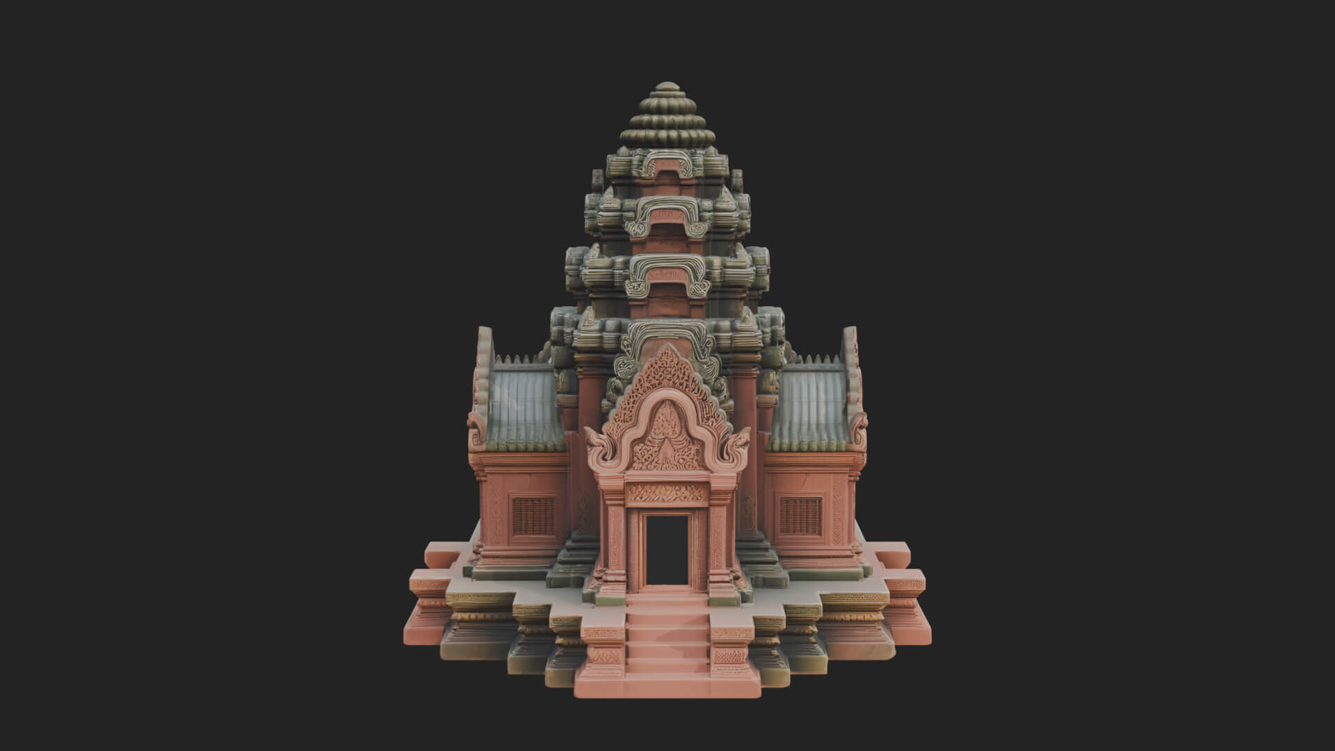 Khmer Prasat Temple Design 3 3D Print Model 3D Model