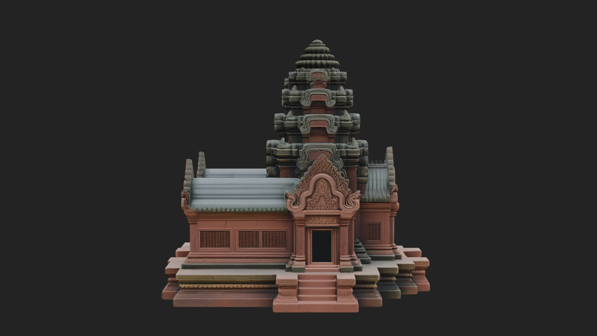 Khmer Prasat Temple Design 3 3D Print Model 3D Model