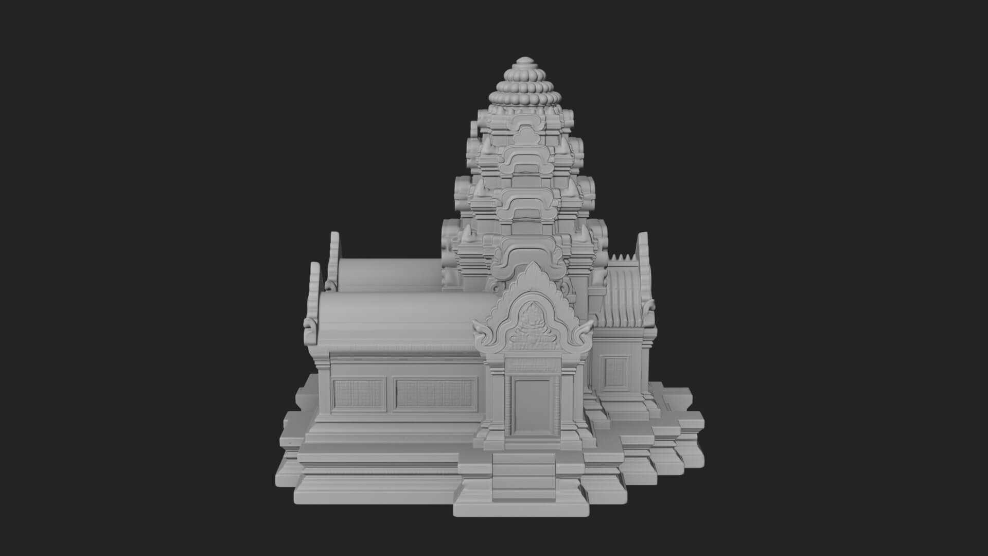 Khmer Prasat Temple Design 3 3D Print Model 3D Model