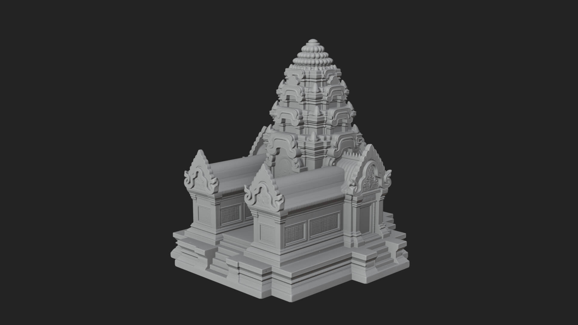 Khmer Prasat Temple Design 3 3D Print Model 3D Model