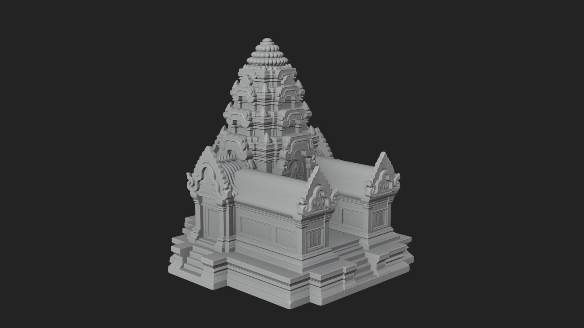 Khmer Prasat Temple Design 3 3D Print Model 3D Model