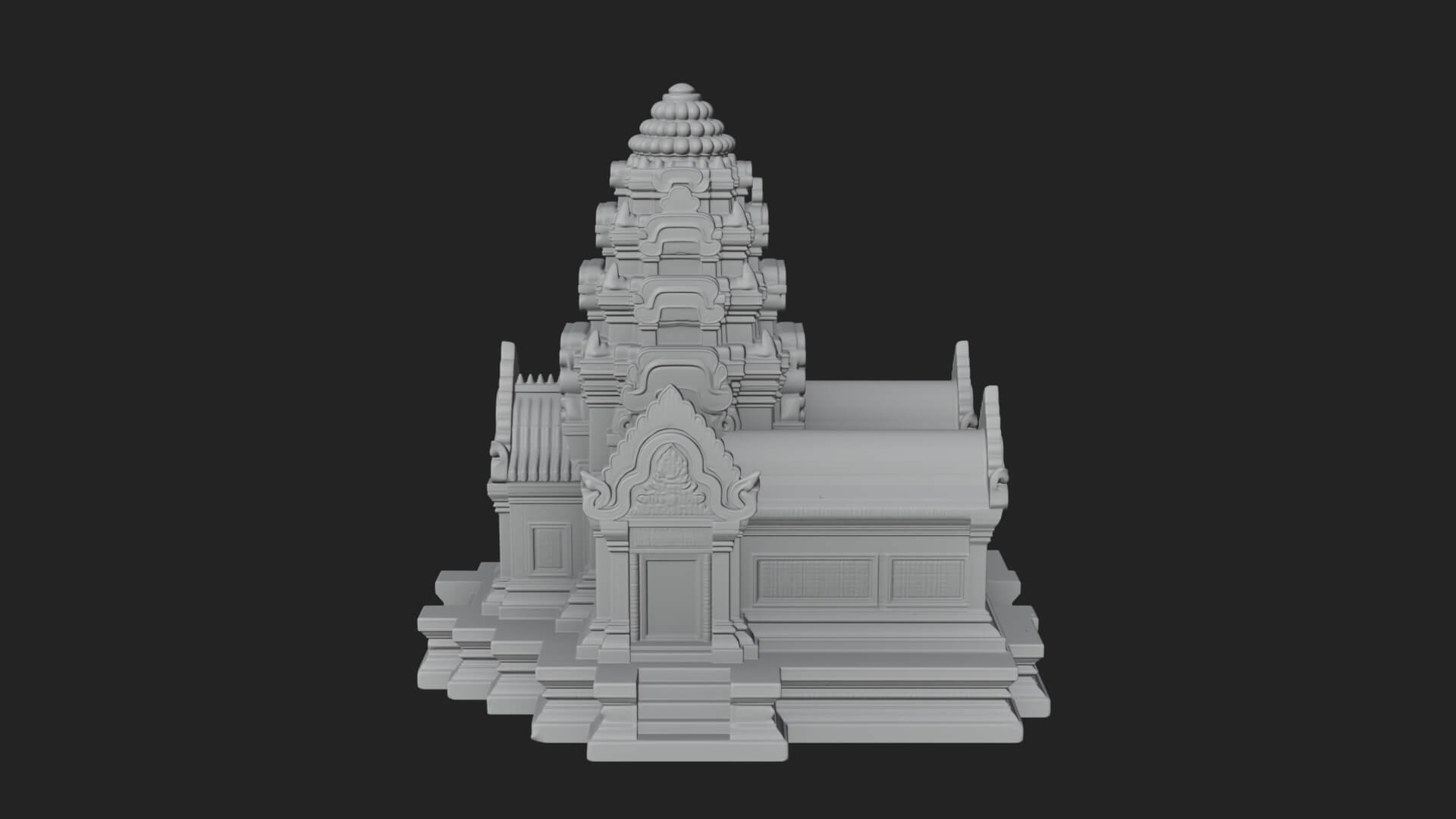 Khmer Prasat Temple Design 3 3D Print Model 3D Model