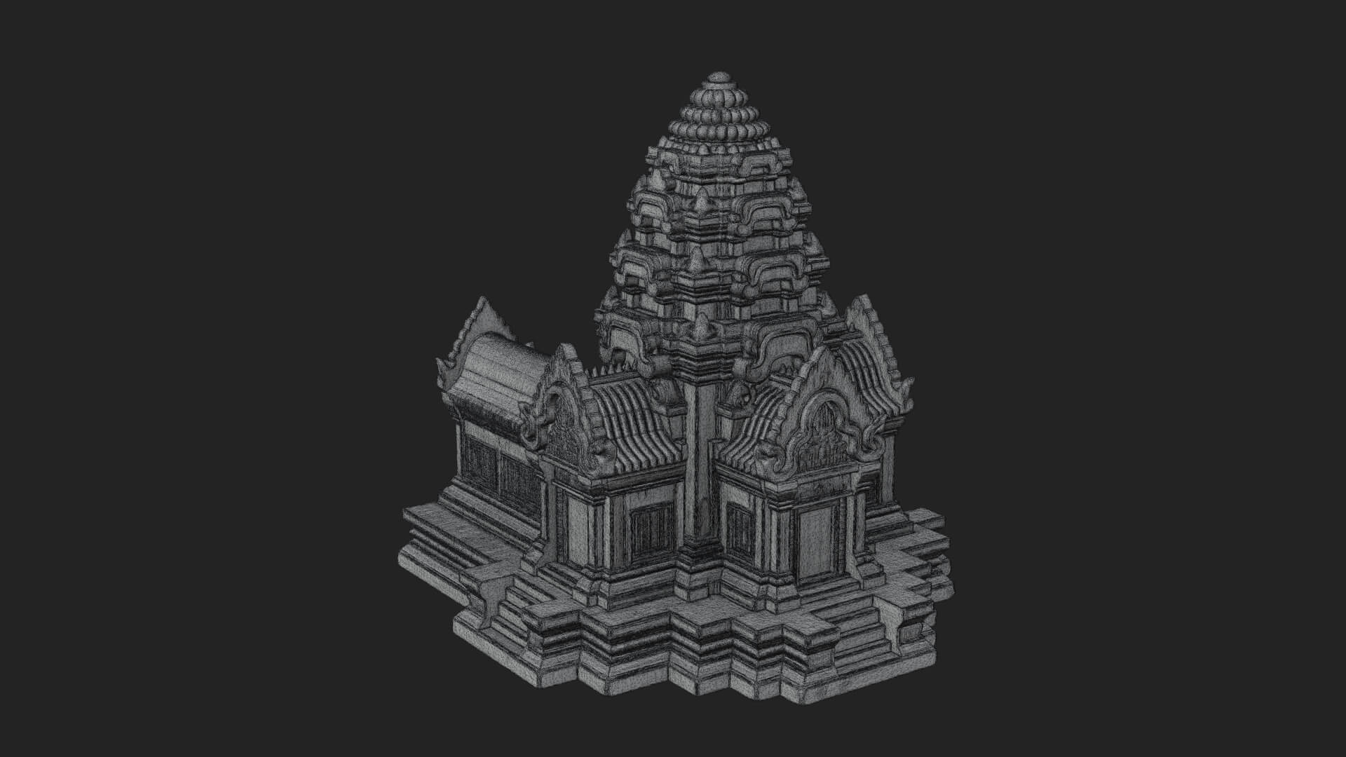 Khmer Prasat Temple Design 3 3D Print Model 3D Model