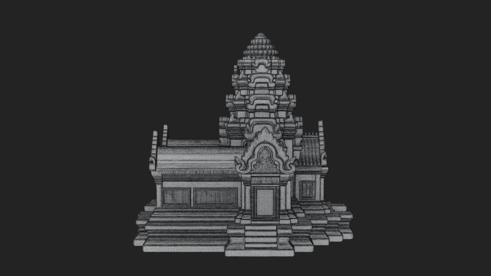 Khmer Prasat Temple Design 3 3D Print Model 3D Model