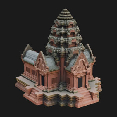 Khmer Prasat Temple Design 3 3D Print Model