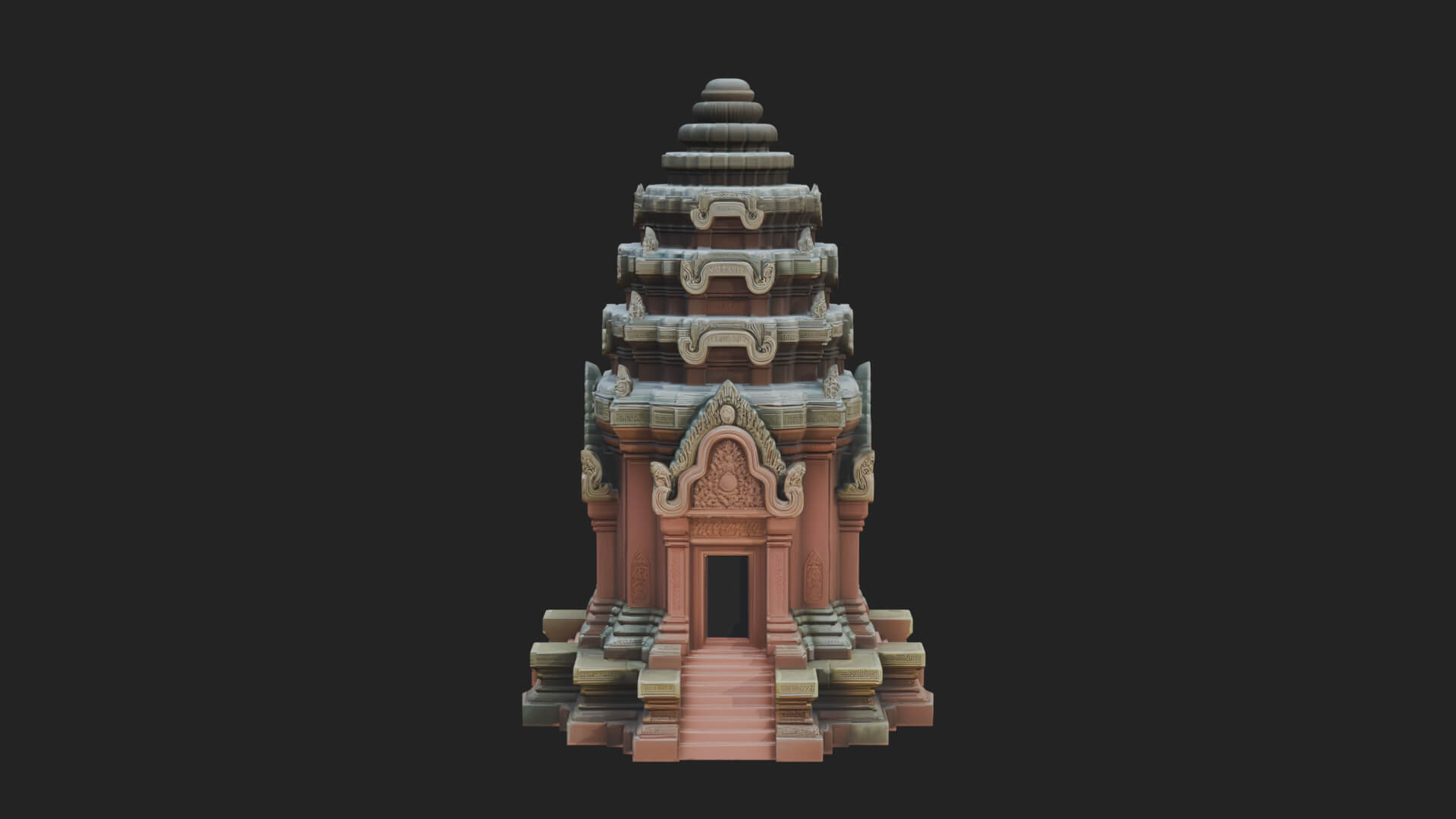 Khmer Prasat Temple Design 4 3D Print Model 3D Model