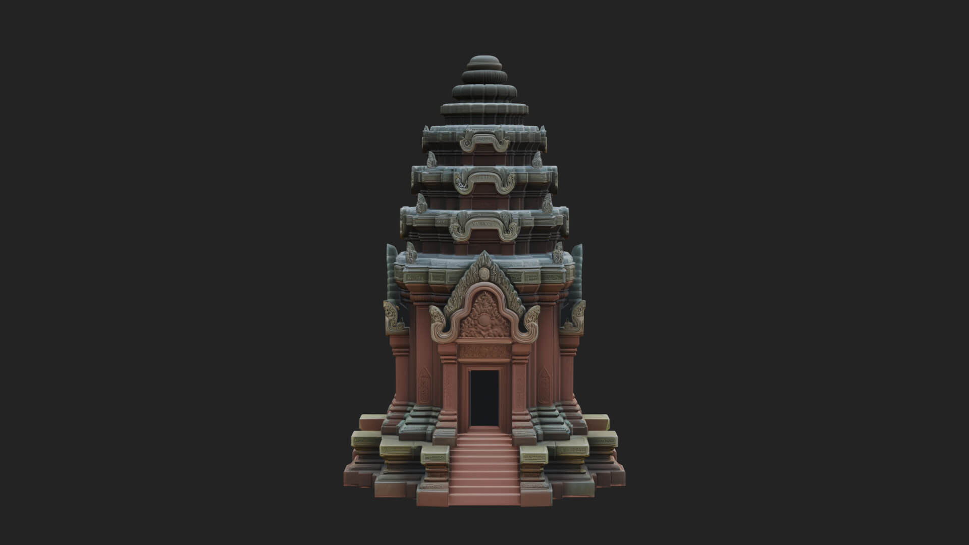 Khmer Prasat Temple Design 4 3D Print Model 3D Model