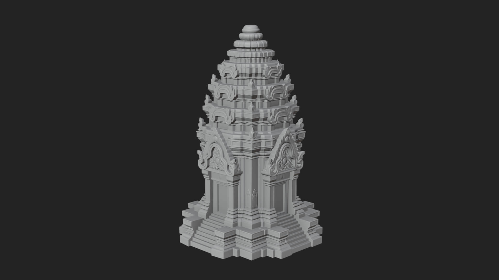Khmer Prasat Temple Design 4 3D Print Model 3D Model