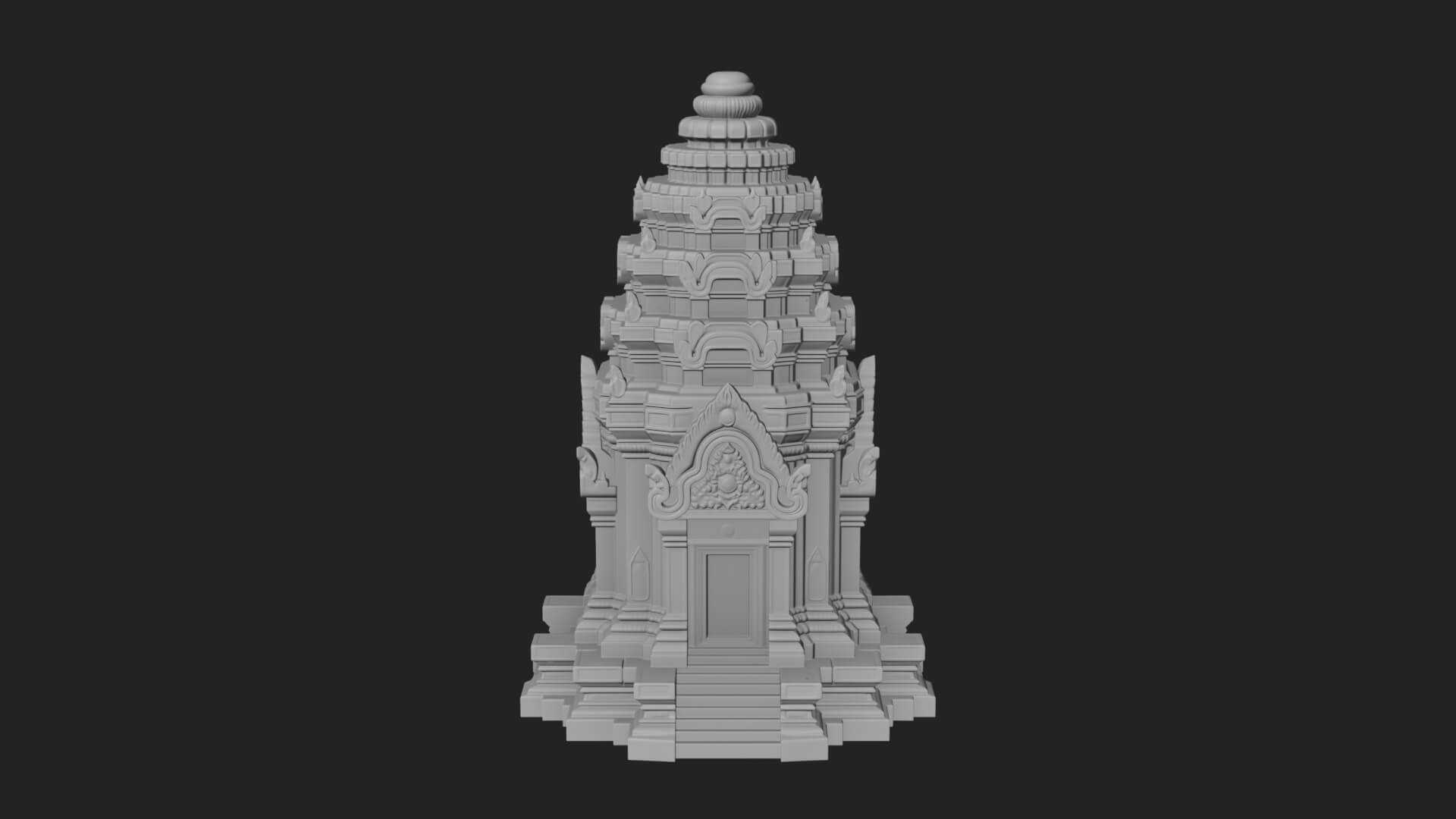 Khmer Prasat Temple Design 4 3D Print Model 3D Model