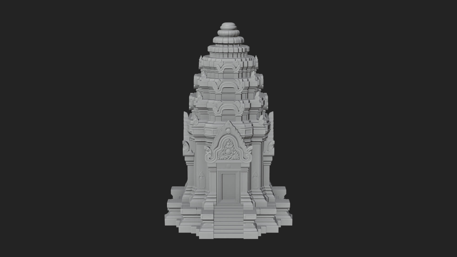 Khmer Prasat Temple Design 4 3D Print Model 3D Model
