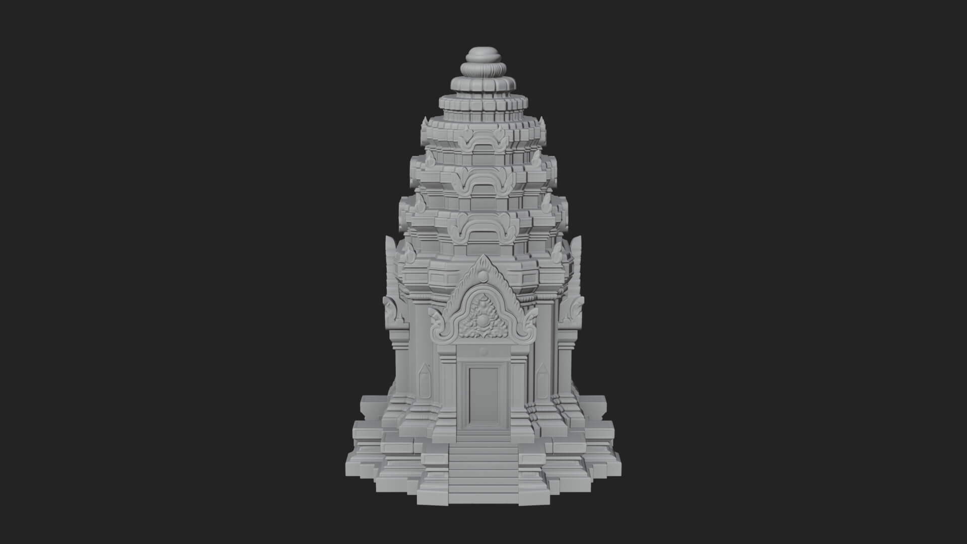 Khmer Prasat Temple Design 4 3D Print Model 3D Model