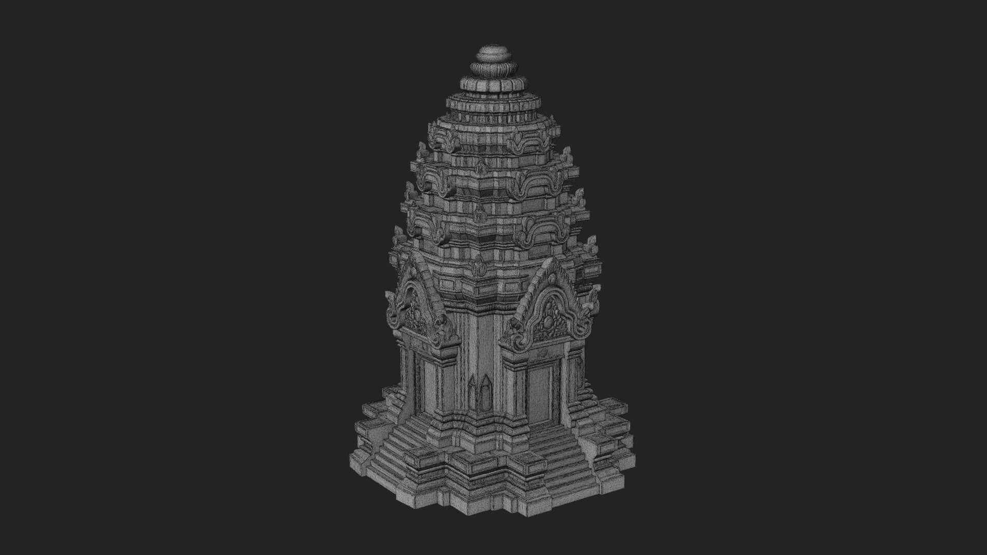 Khmer Prasat Temple Design 4 3D Print Model 3D Model