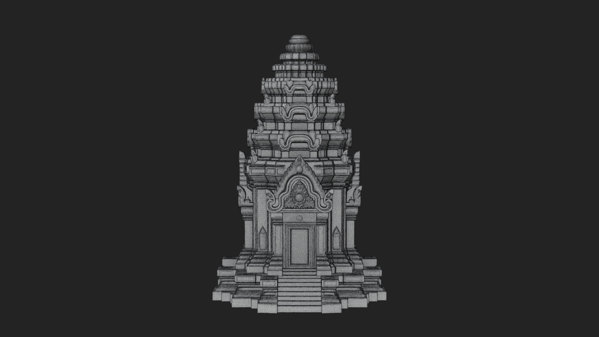 Khmer Prasat Temple Design 4 3D Print Model 3D Model
