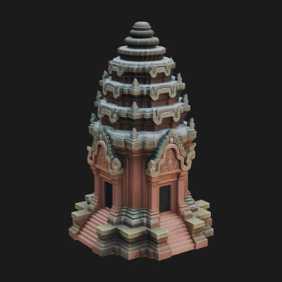 Khmer Prasat Temple Design 4 3D Print Model