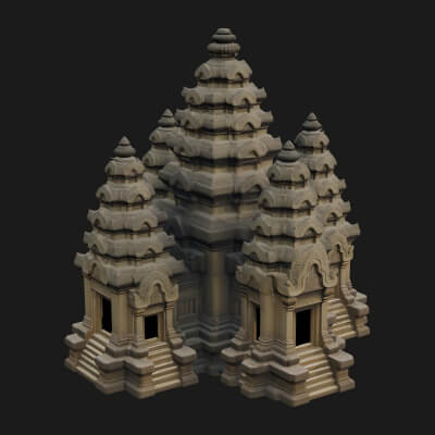 Khmer Temple Tower Design 1 3D Print Model
