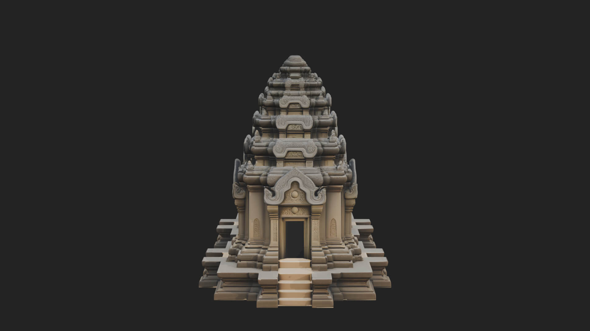 Khmer Temple Tower Design 3 3D Print Model 3D Model
