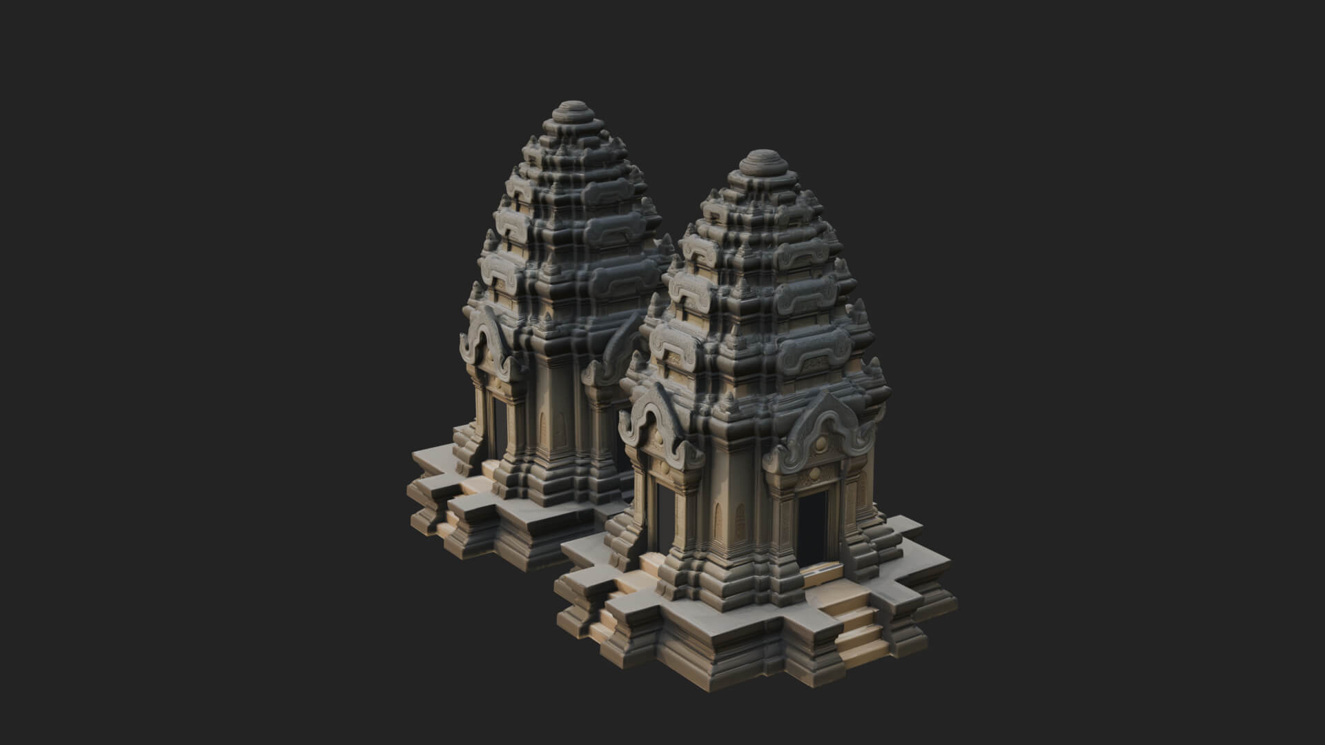 Khmer Temple Tower Design 3 3D Print Model 3D Model