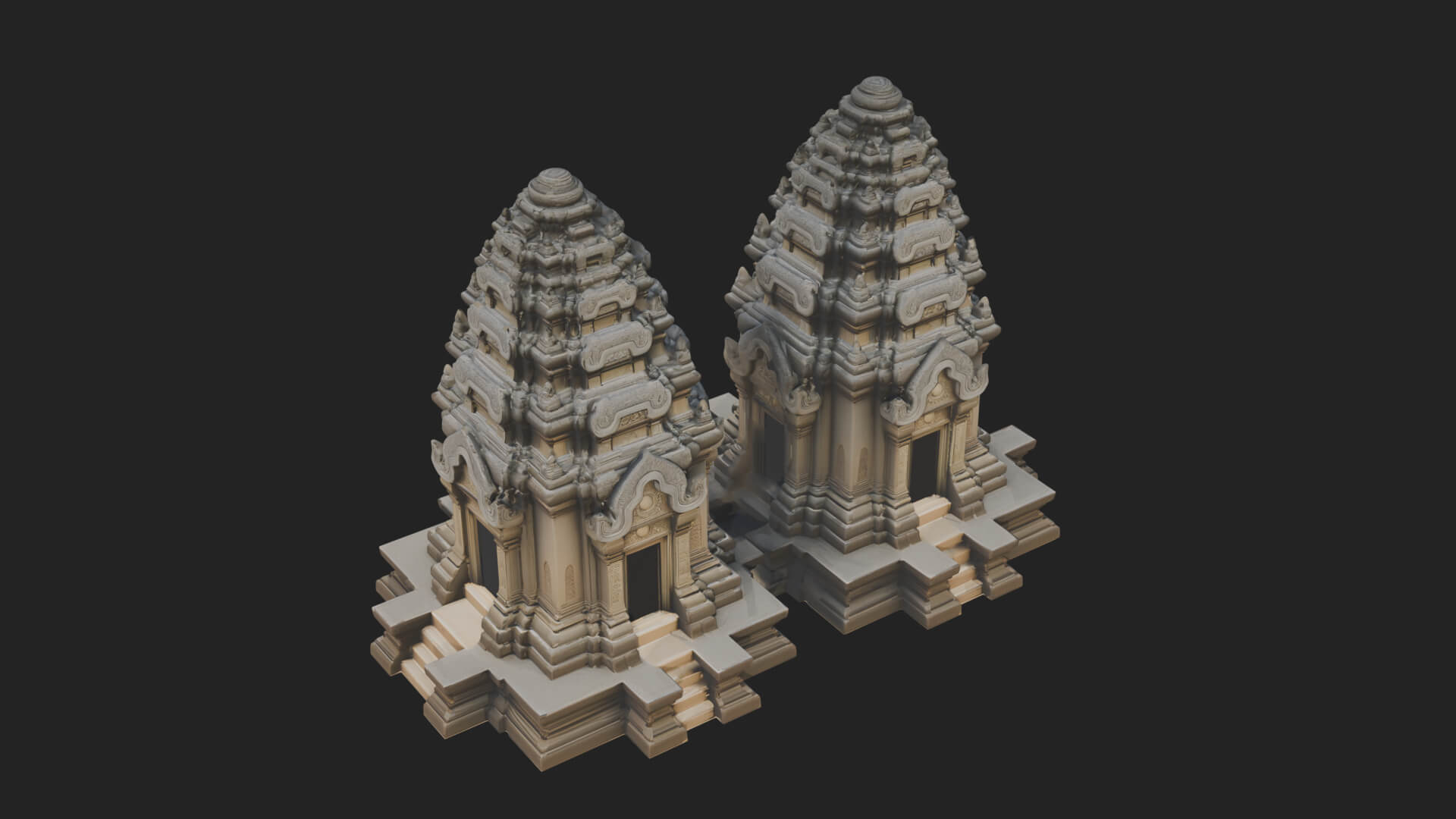 Khmer Temple Tower Design 3 3D Print Model 3D Model