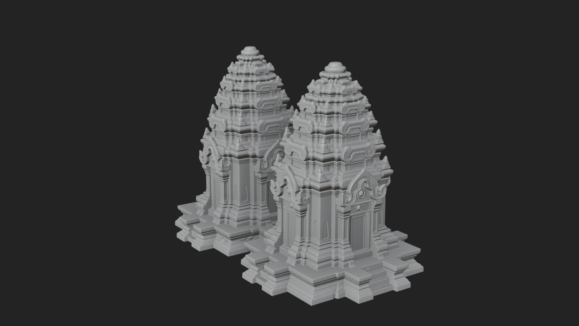 Khmer Temple Tower Design 3 3D Print Model 3D Model