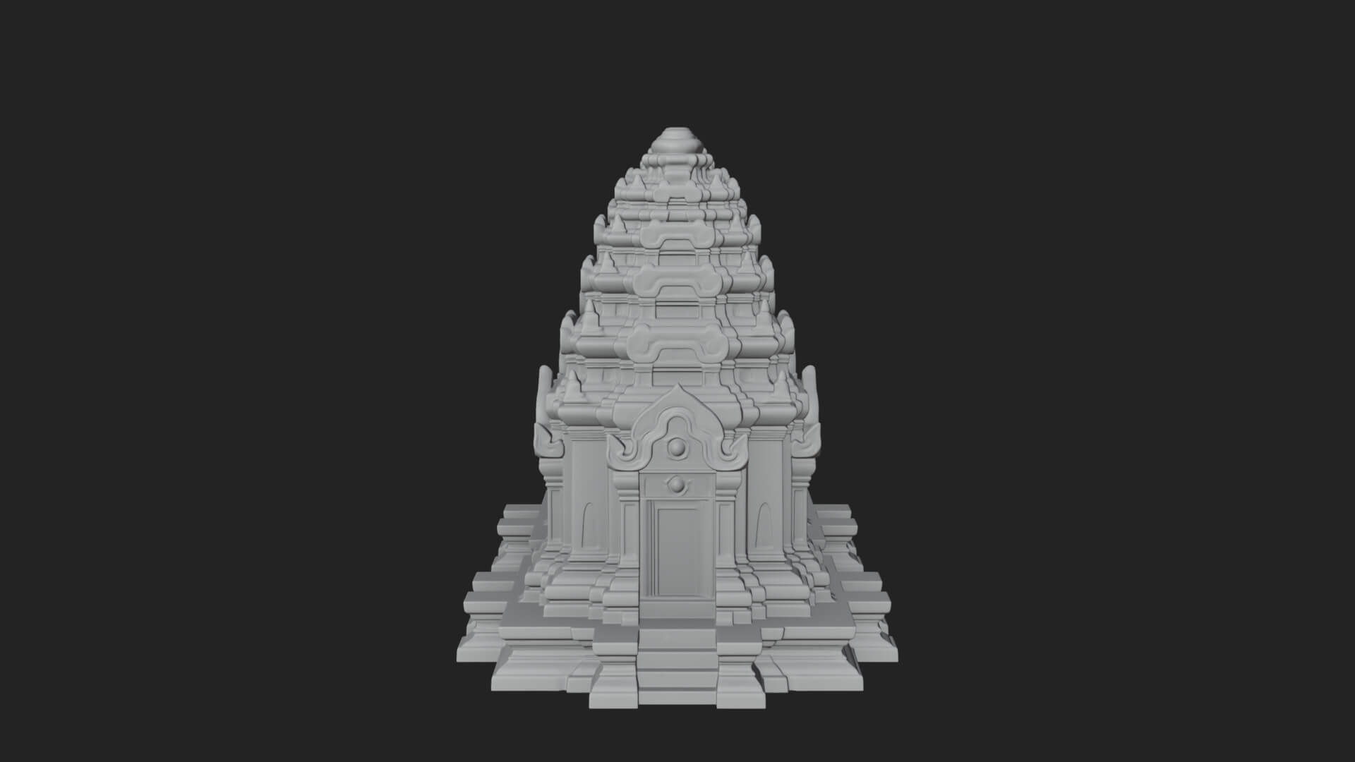 Khmer Temple Tower Design 3 3D Print Model 3D Model