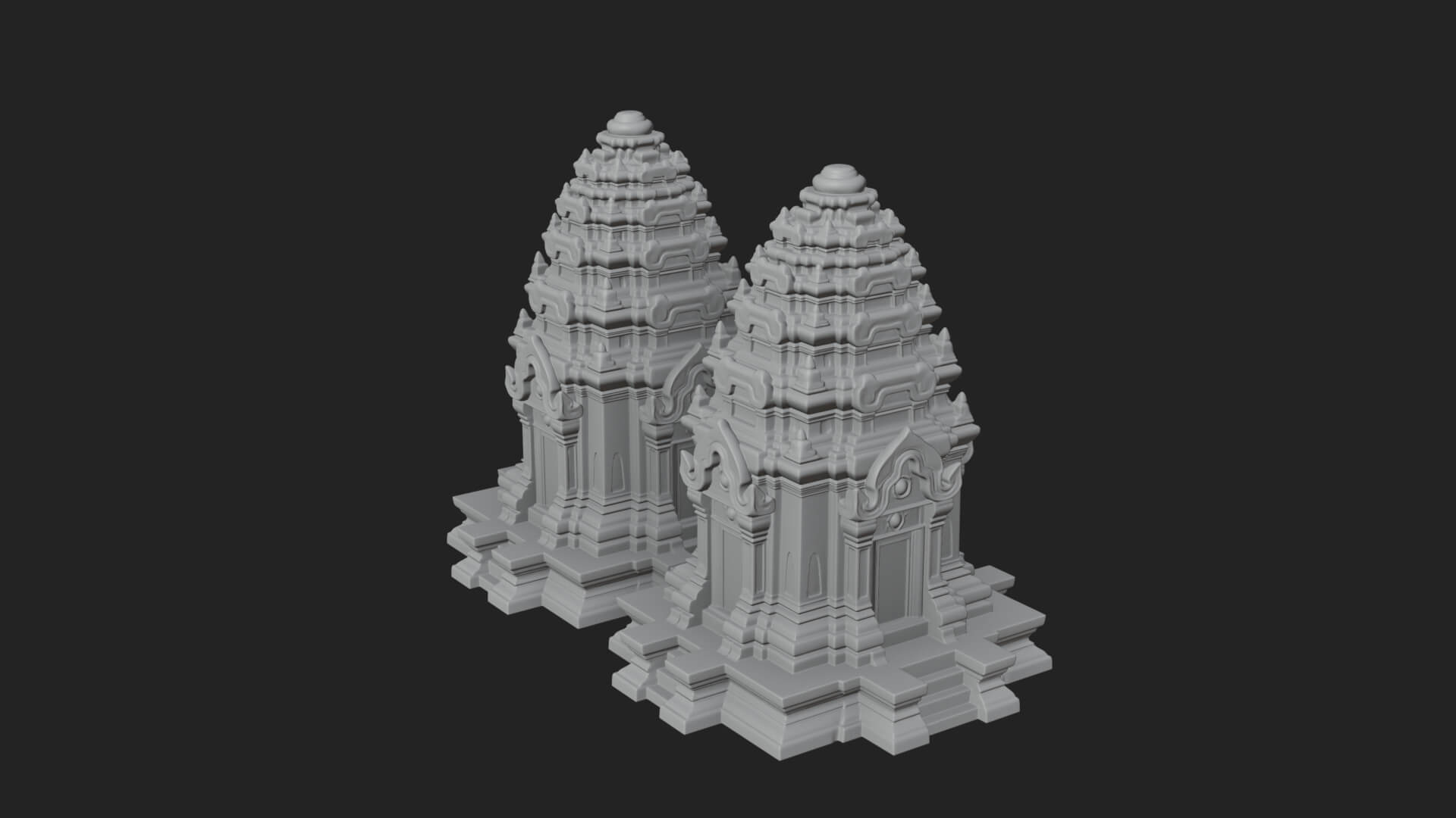 Khmer Temple Tower Design 3 3D Print Model 3D Model