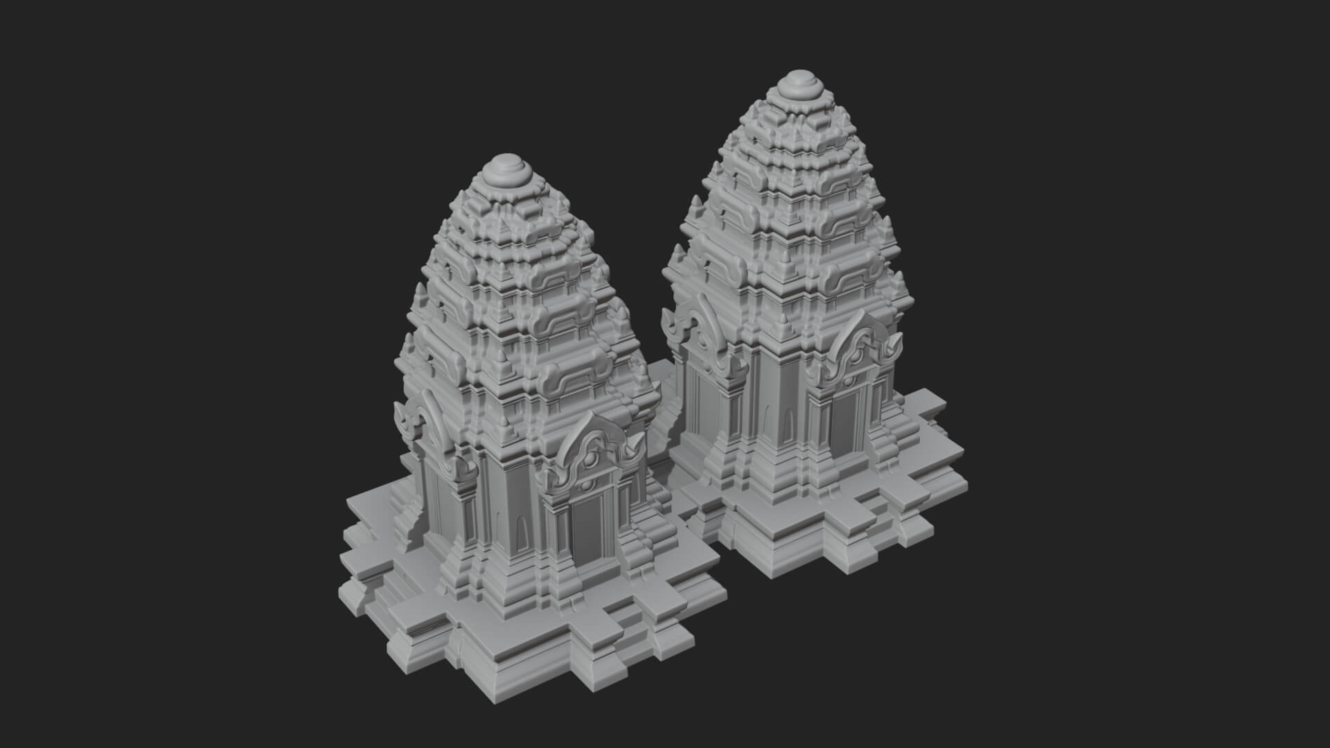 Khmer Temple Tower Design 3 3D Print Model 3D Model