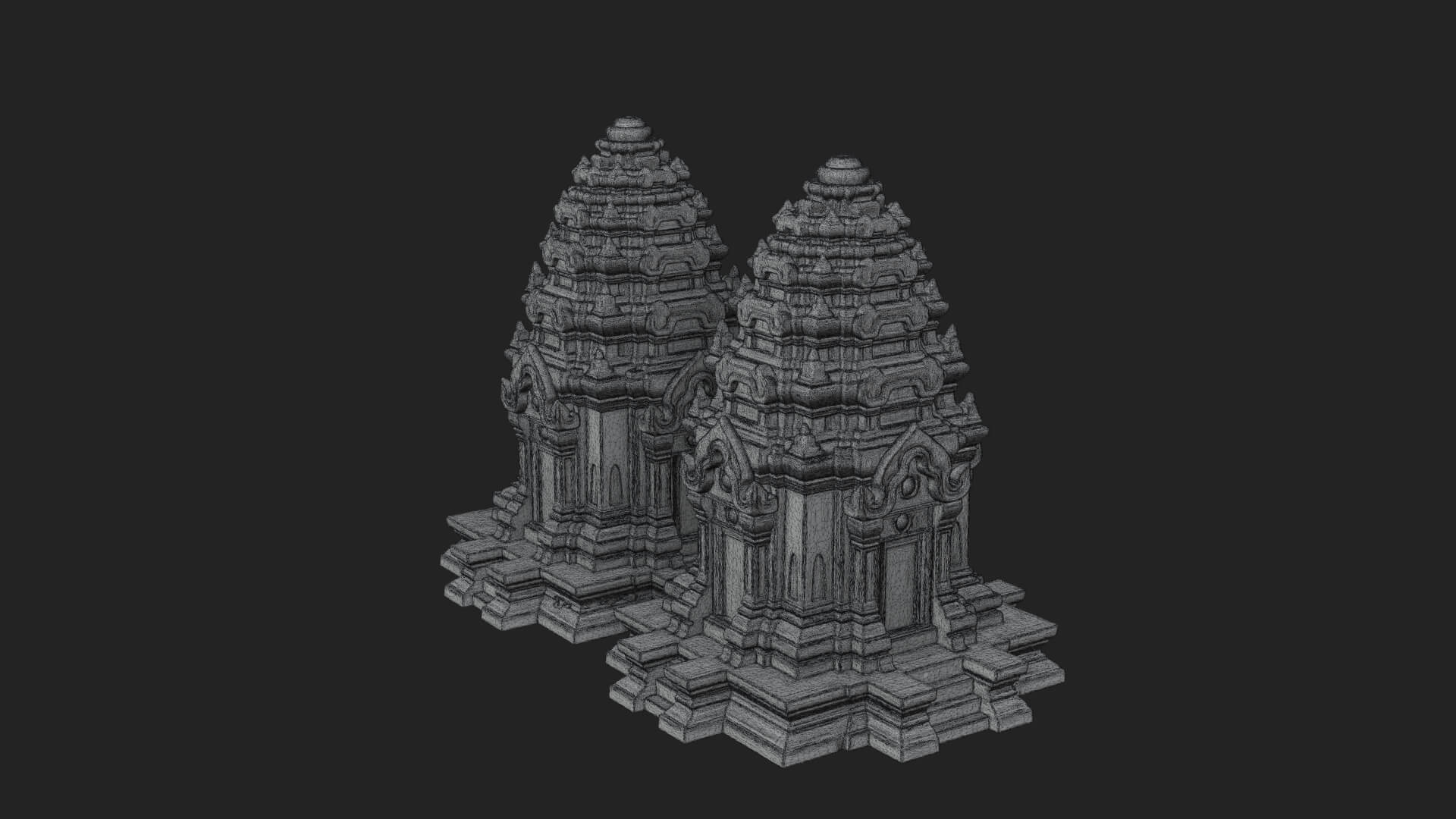 Khmer Temple Tower Design 3 3D Print Model 3D Model