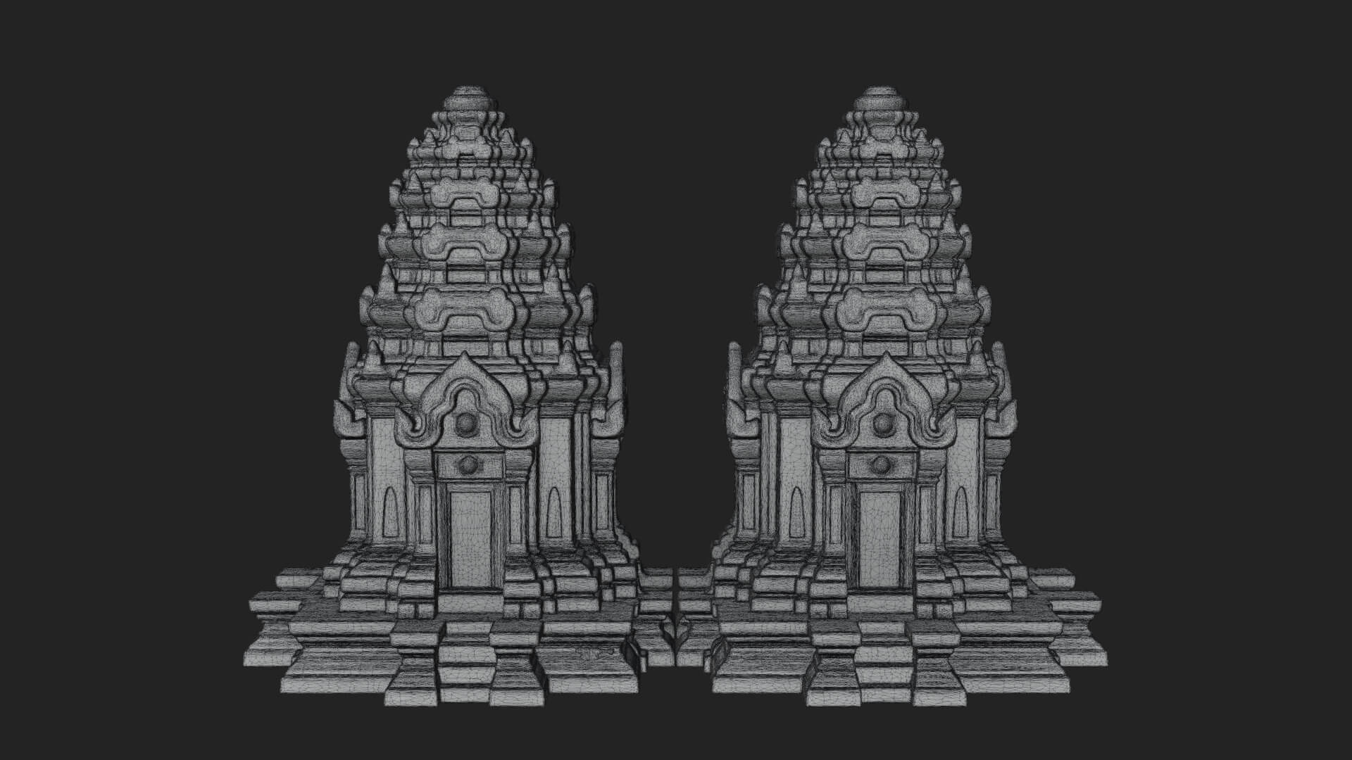 Khmer Temple Tower Design 3 3D Print Model 3D Model