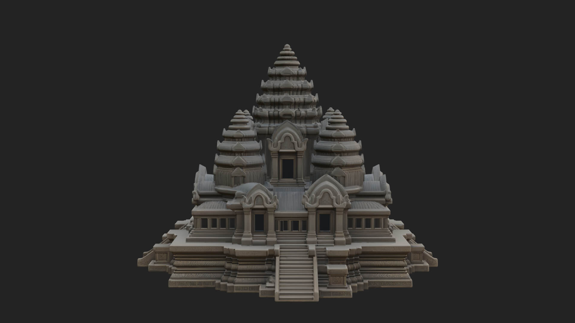 Khmer Temple Tower Design 4 3D Print Model 3D Model