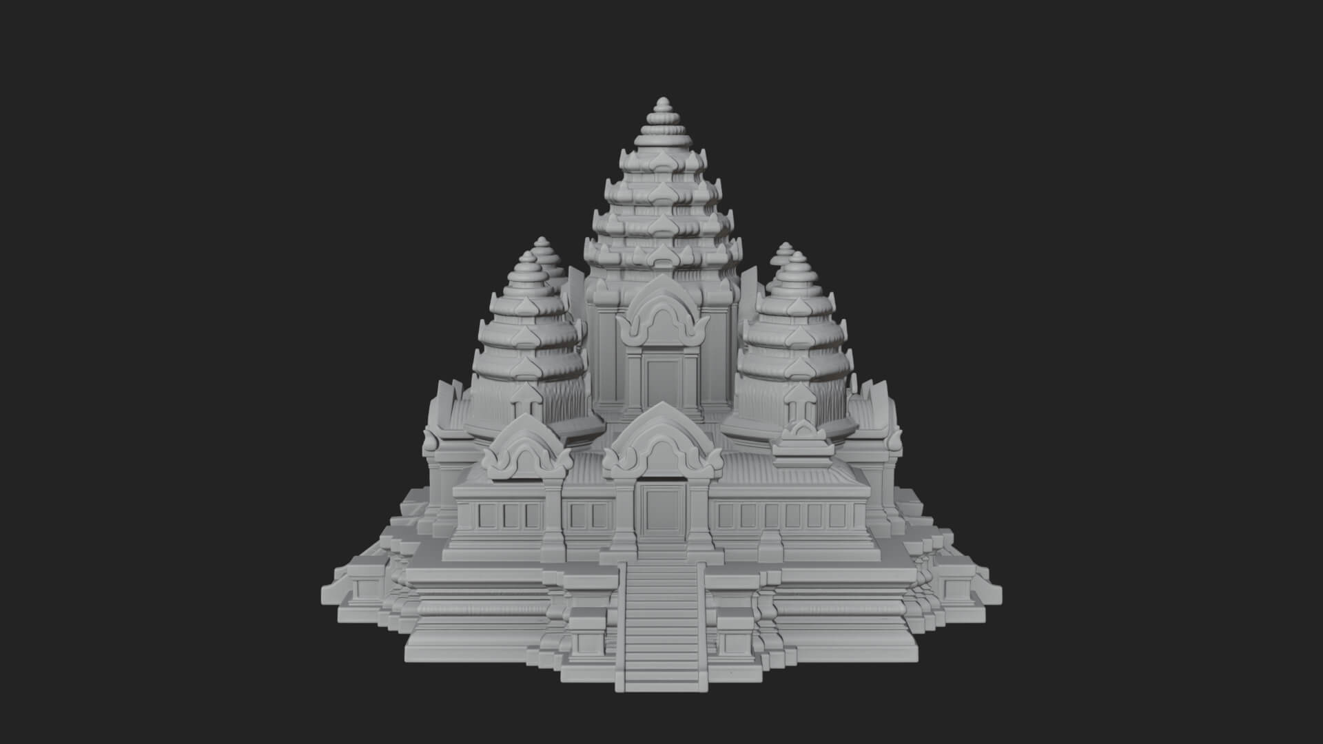 Khmer Temple Tower Design 4 3D Print Model 3D Model